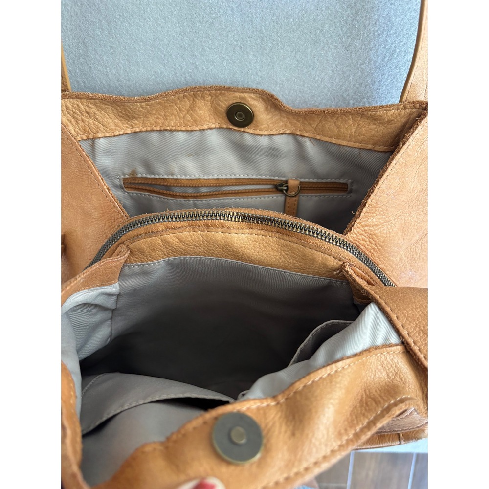 American Leather Co Shoulder Bag Large Tan Honey Leather Hobo Tote - Picture 11 of 14